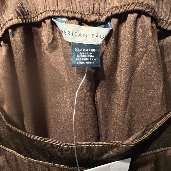 AE High-Waisted Baggy Wide-Leg Satin Trouser - Picture 3 of 6